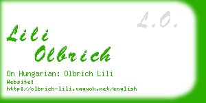 lili olbrich business card